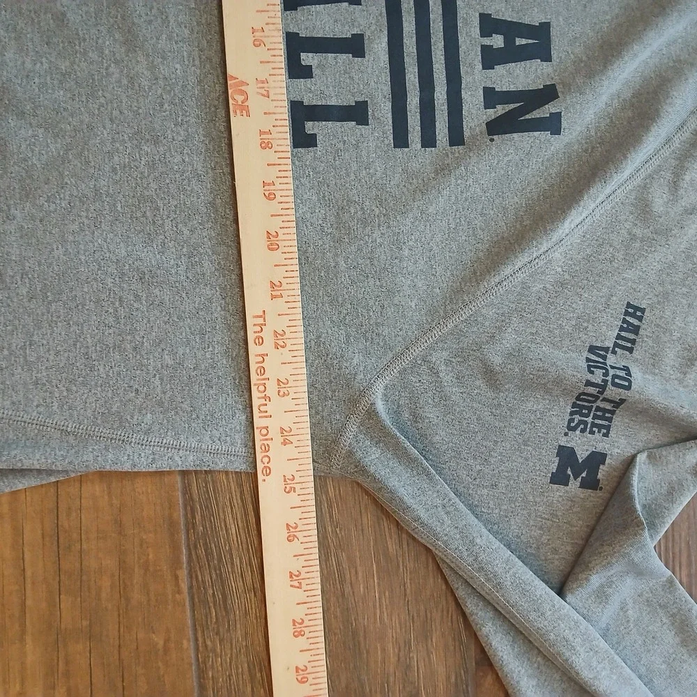 Michigan Wolverines Shirt‎ Mens XXL 2XL Grey Adidas Football Hail To The Victors